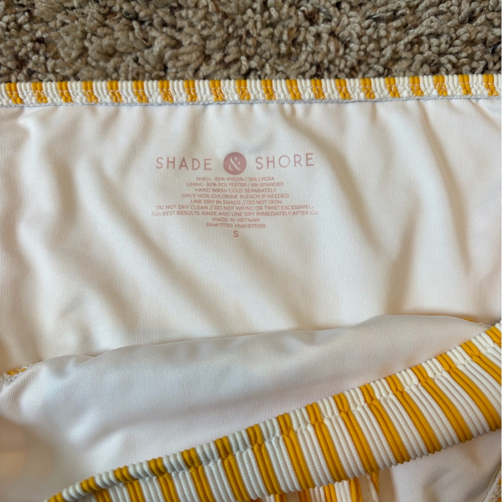 Shade & Shore Yellow and White Striped Bikini Set - Picture 3 of 4